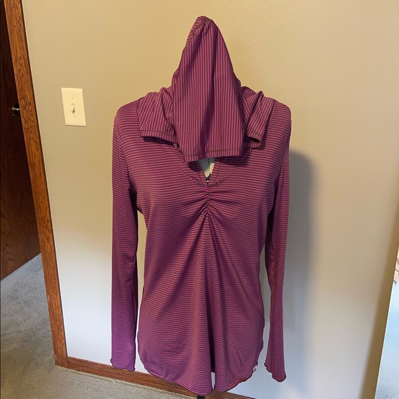 Prana Perry Stripe Pullover Hooded Shirt 
Size Med - Picture 4 of 9